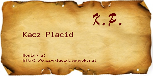 Kacz Placid névjegykártya